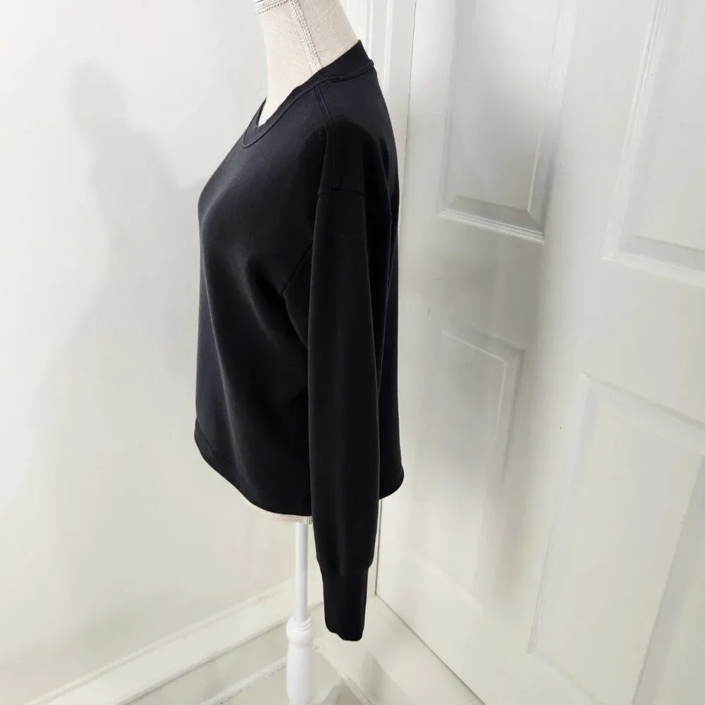 Athleta Sweatshirt Womens S Black Solitude Jersey Knit Pullover Loungewear Comfy - Picture 5 of 16